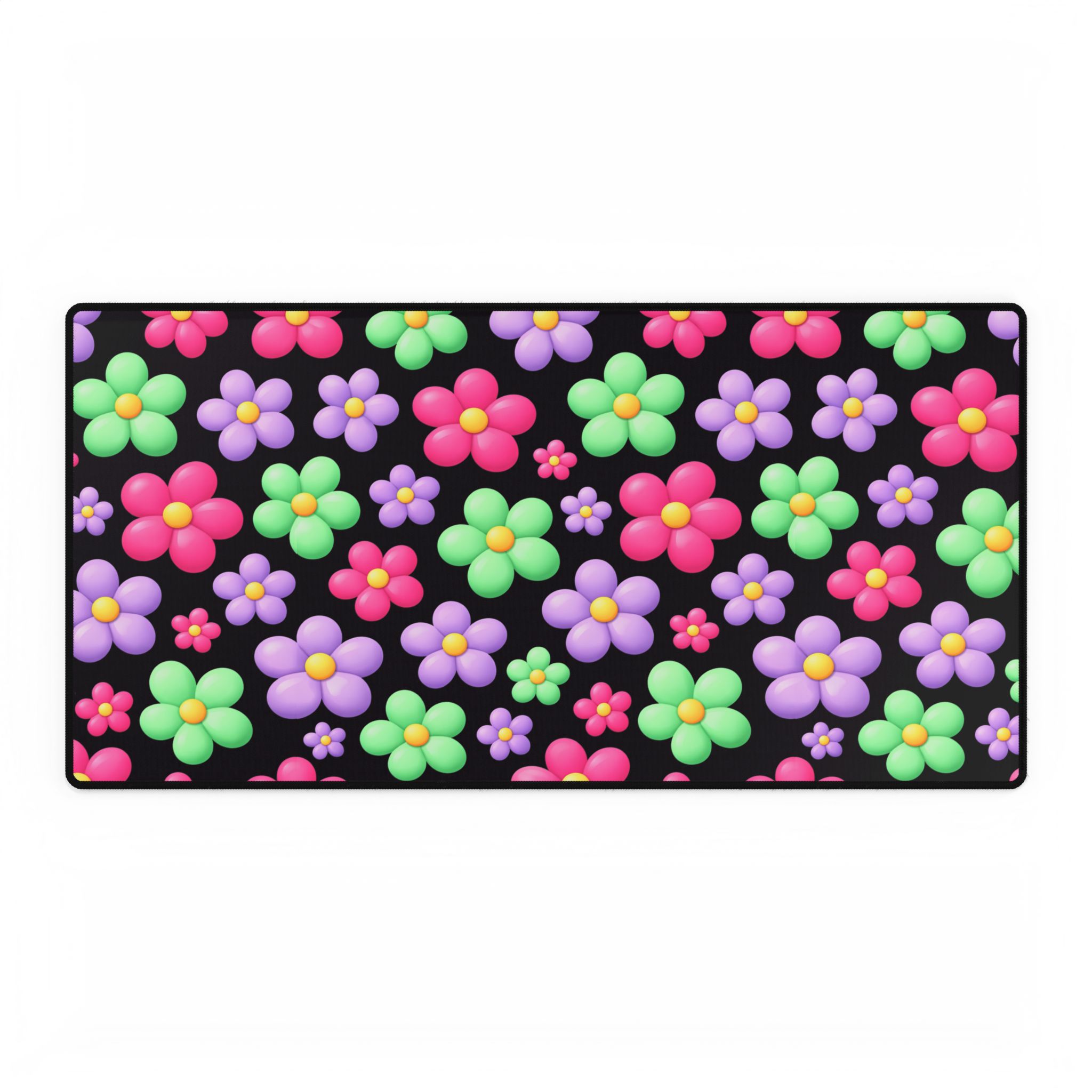PICAPPO Desk Mat Pad Large Keyboard Desk Pad Flower Bubble Pattern for Work and Gaming, Balanced Control Surface