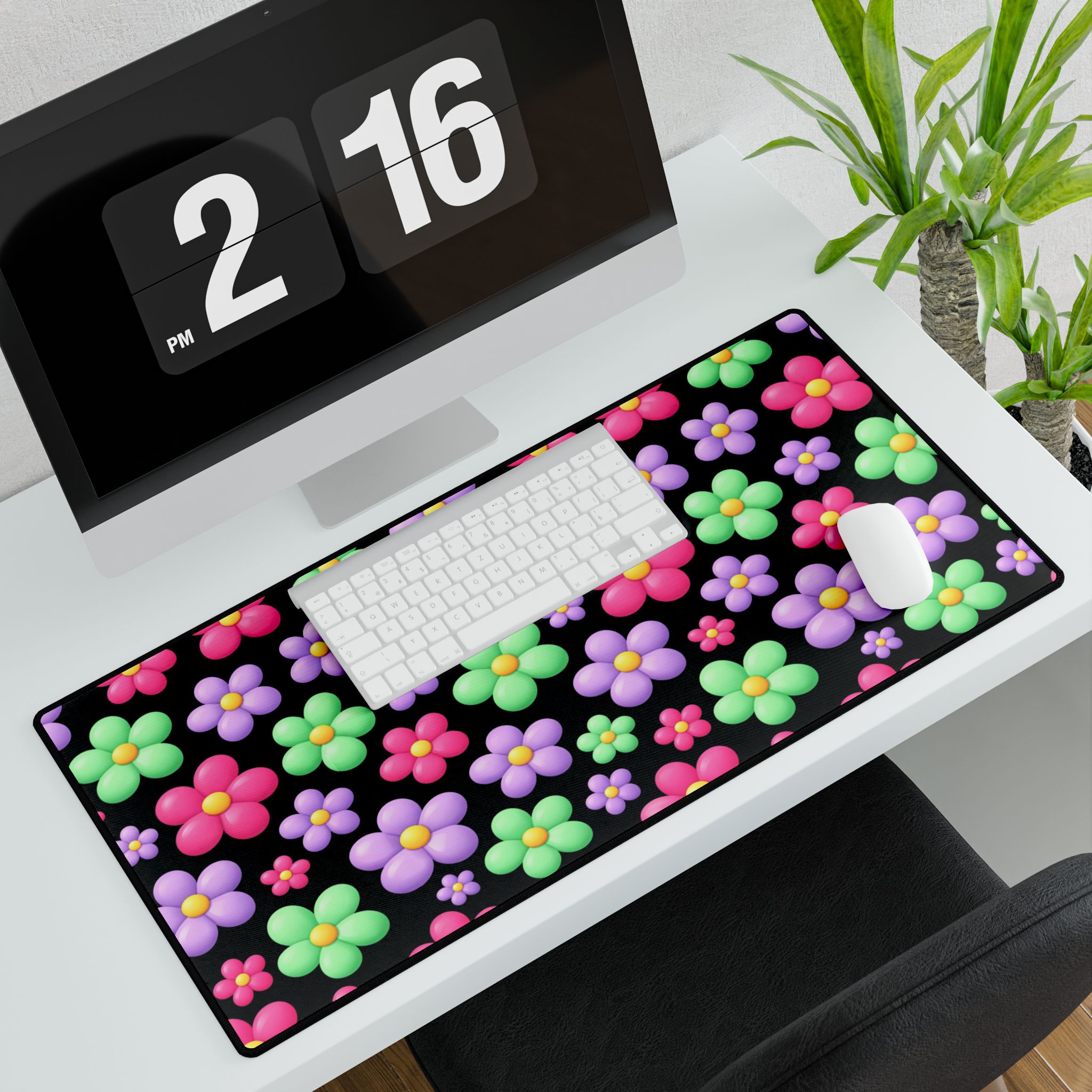 PICAPPO Desk Mat Pad Large Keyboard Desk Pad Flower Bubble Pattern for Work and Gaming, Balanced Control Surface - Image 3