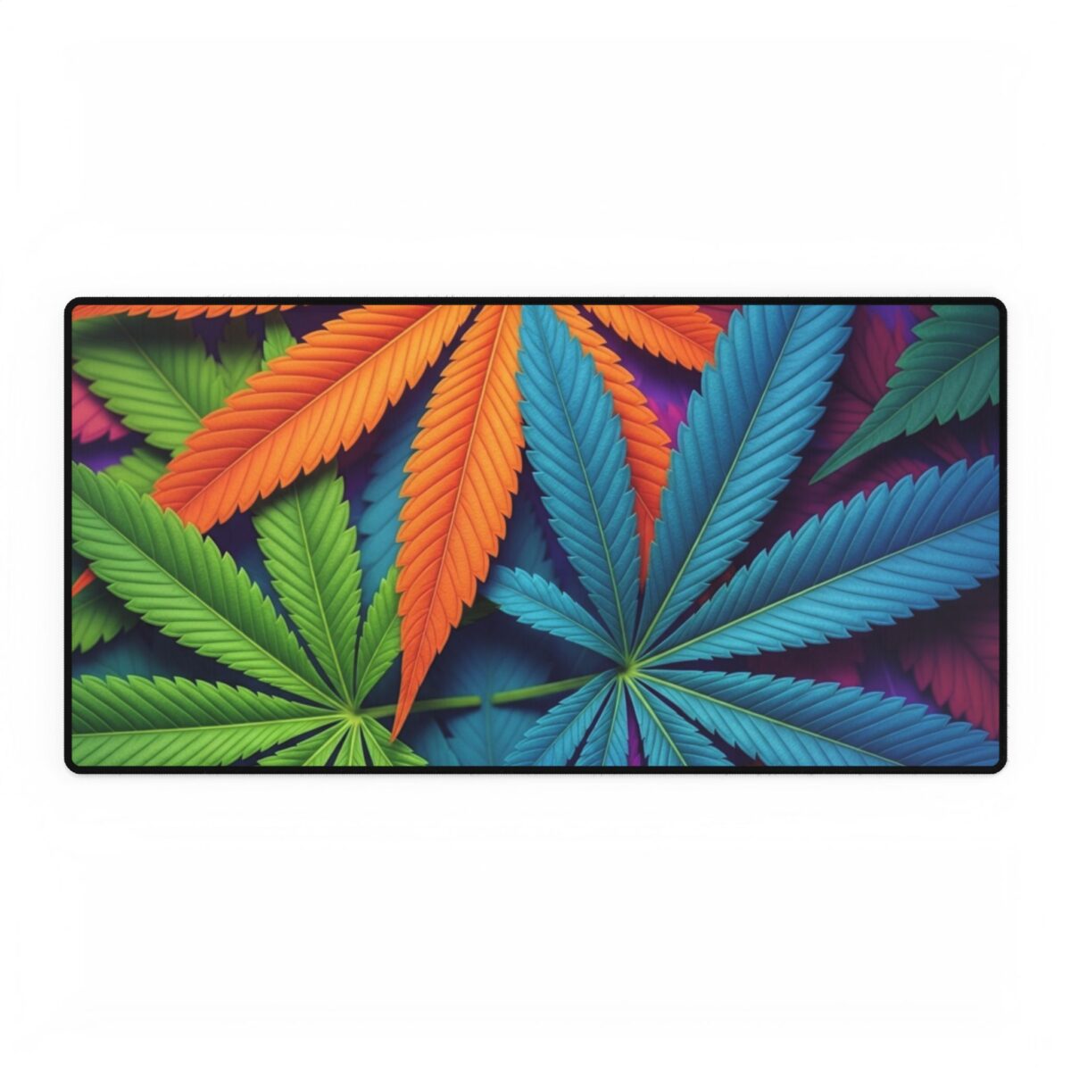 PICAPPO Cannabis Leaf Desk Mat Pad Large Keyboard Desk Mat for Office and Gaming