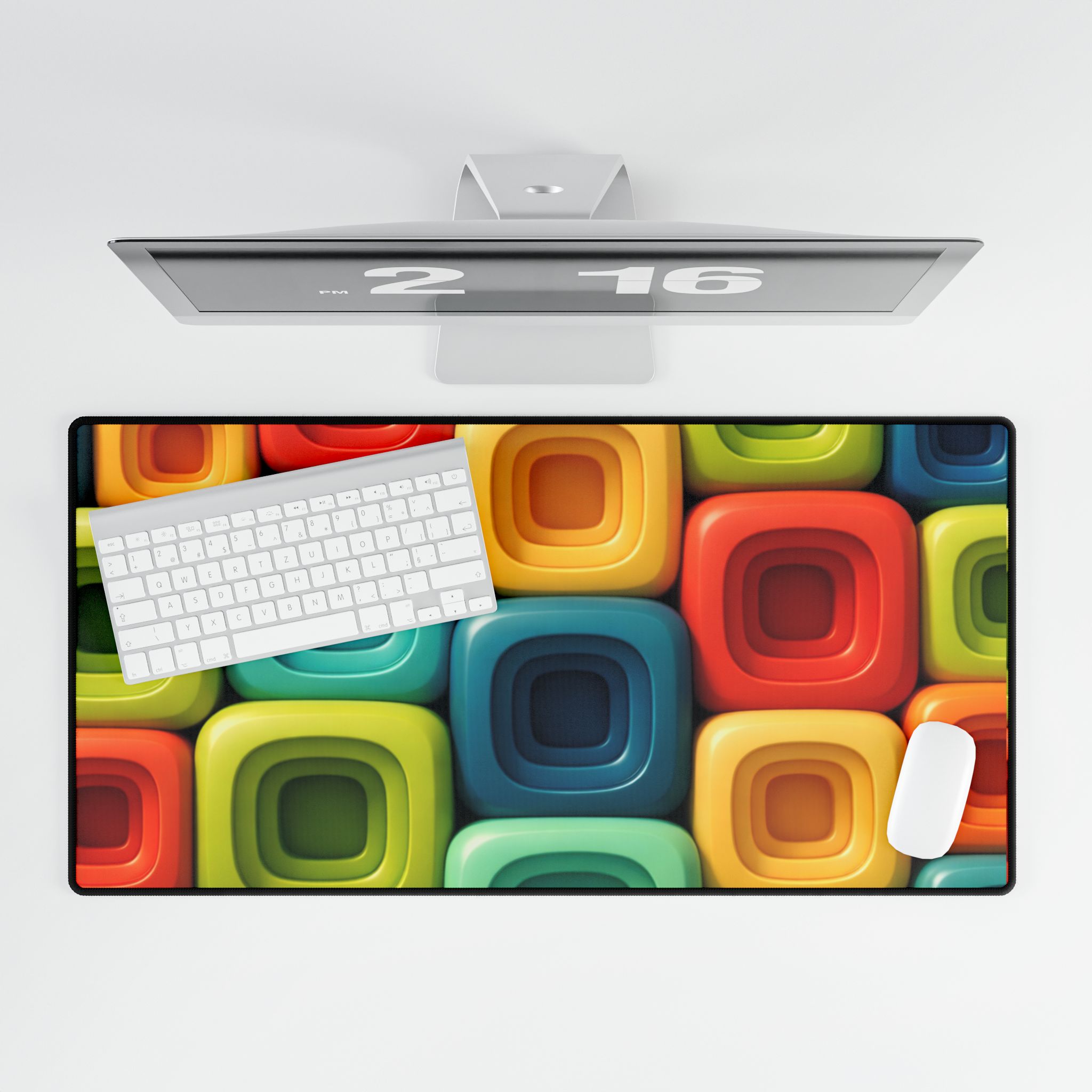 PICAPPO Desk Mat Pad Large Office Desk Mat Colorblock Pattern for Organized Workspaces - Image 4