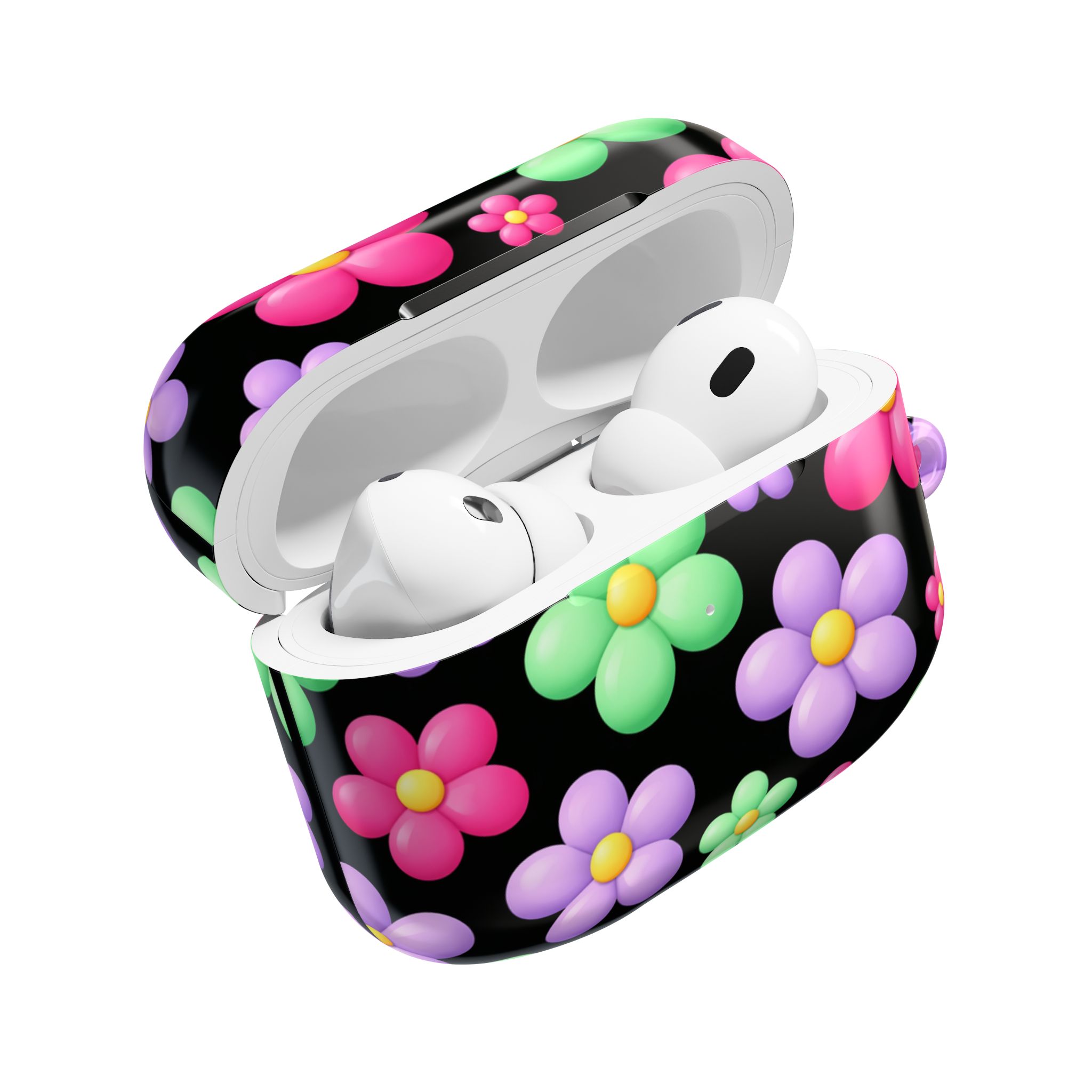 PICAPPO AirPods Pro Case Flower Bubble Pattern with Clip for Busy Routines - Image 4