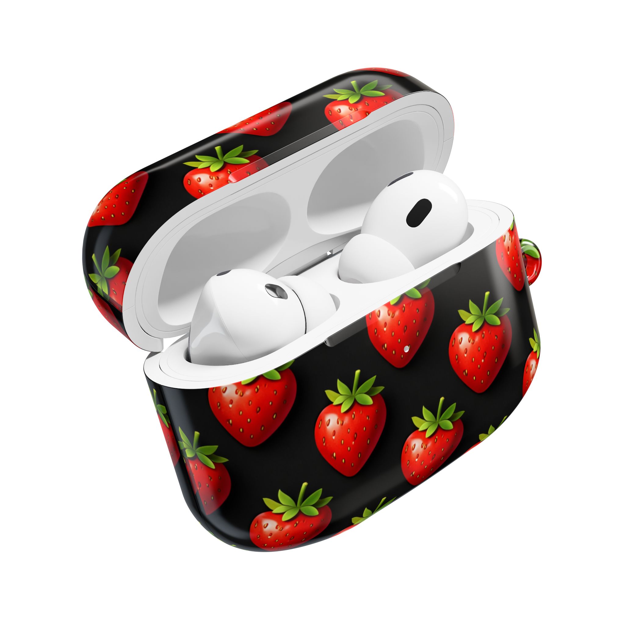 PICAPPO Lightweight Protective Shell — AirPods Pro Case in Red Strawberry Pattern - Image 4