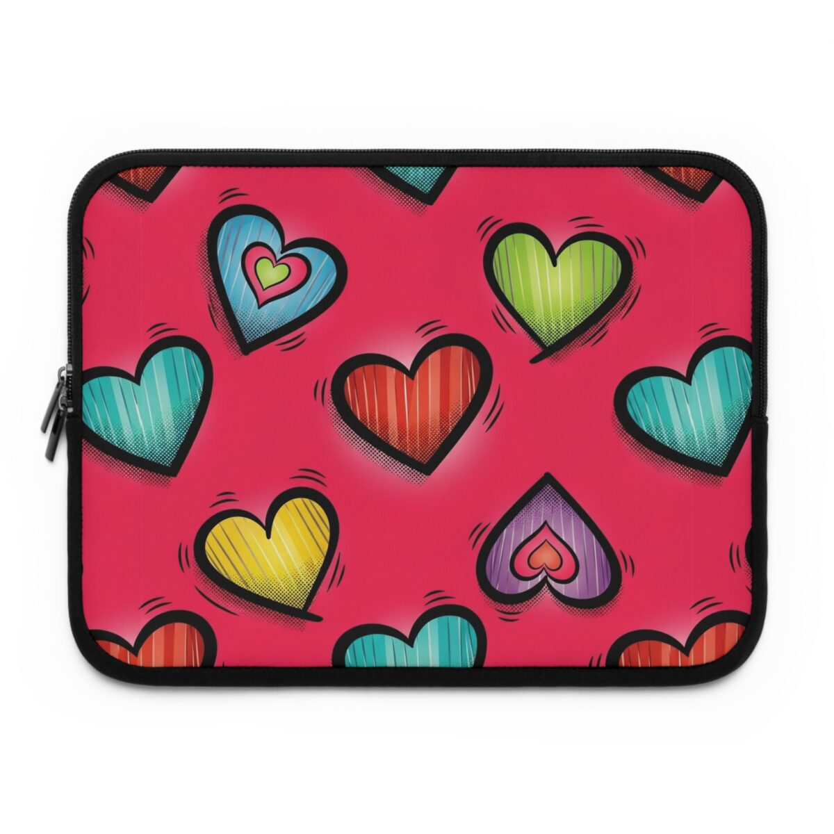 PICAPPO Colourful Love Heart Laptop Sleeve Case – Lightweight Protective Cover for Campus, and Libraries