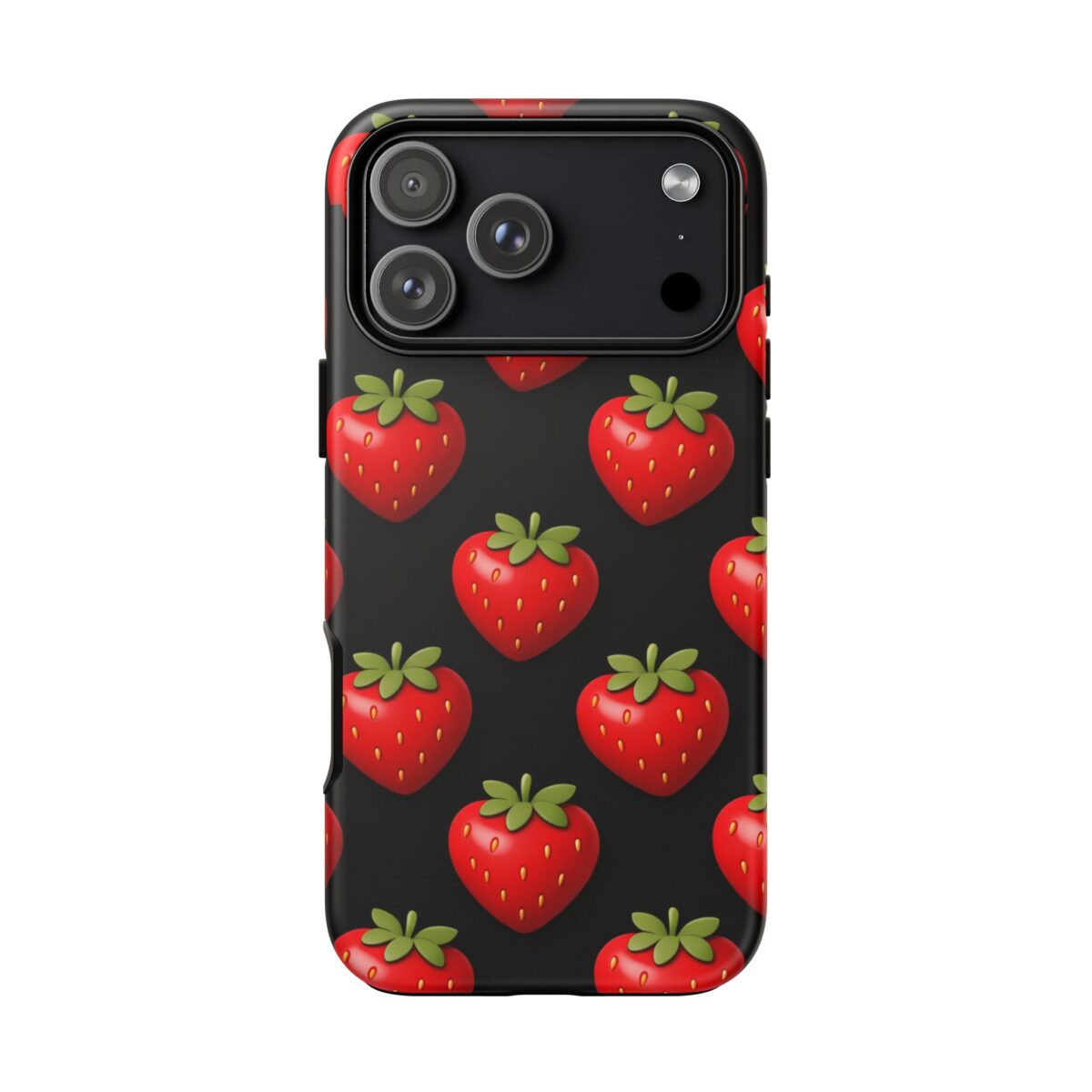 PICAPPO iPhone 17 Pro Max Case Red Strawberry Pattern for Safe Device Protection