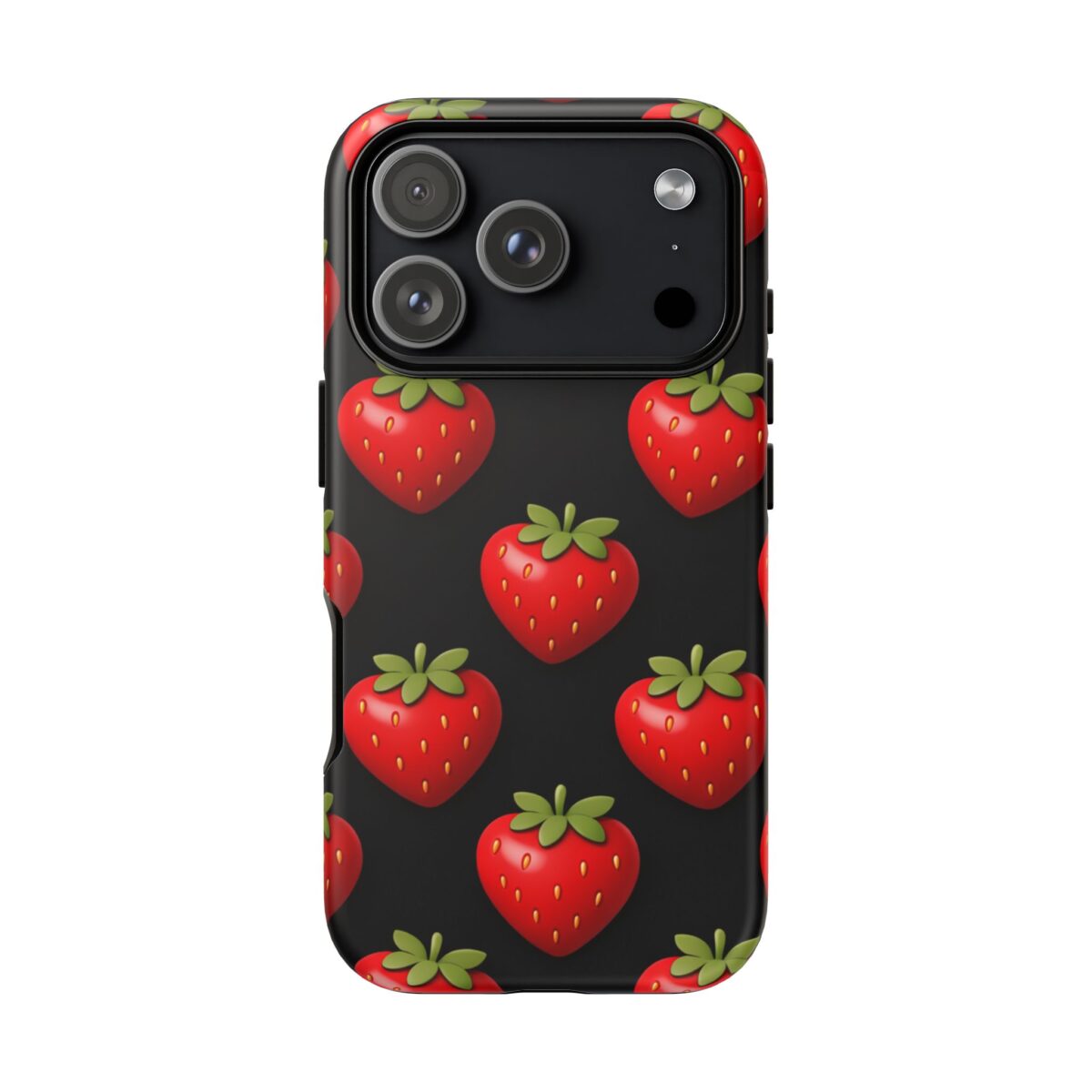 PICAPPO iPhone 17 Pro Case Red Strawberry Pattern for Safe Device Protection