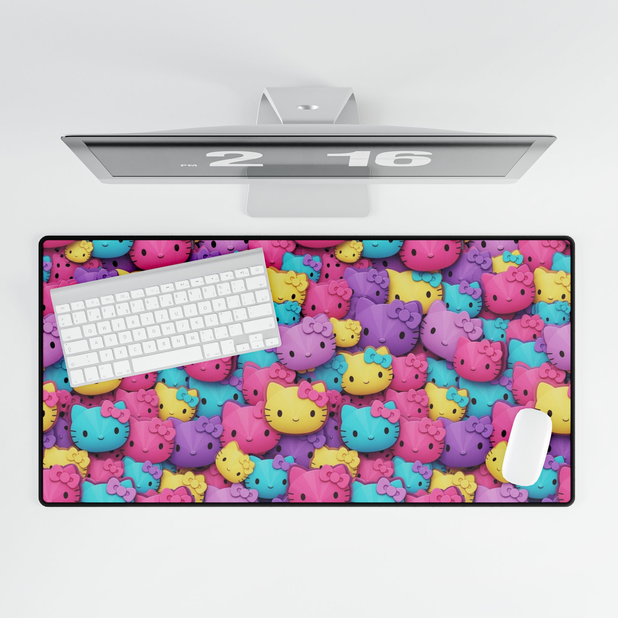 PICAPPO Pink Kawaii Cat Desk Mat Pad Large Desk Mat for Office and Study, Everyday Workspace Essential - Image 4