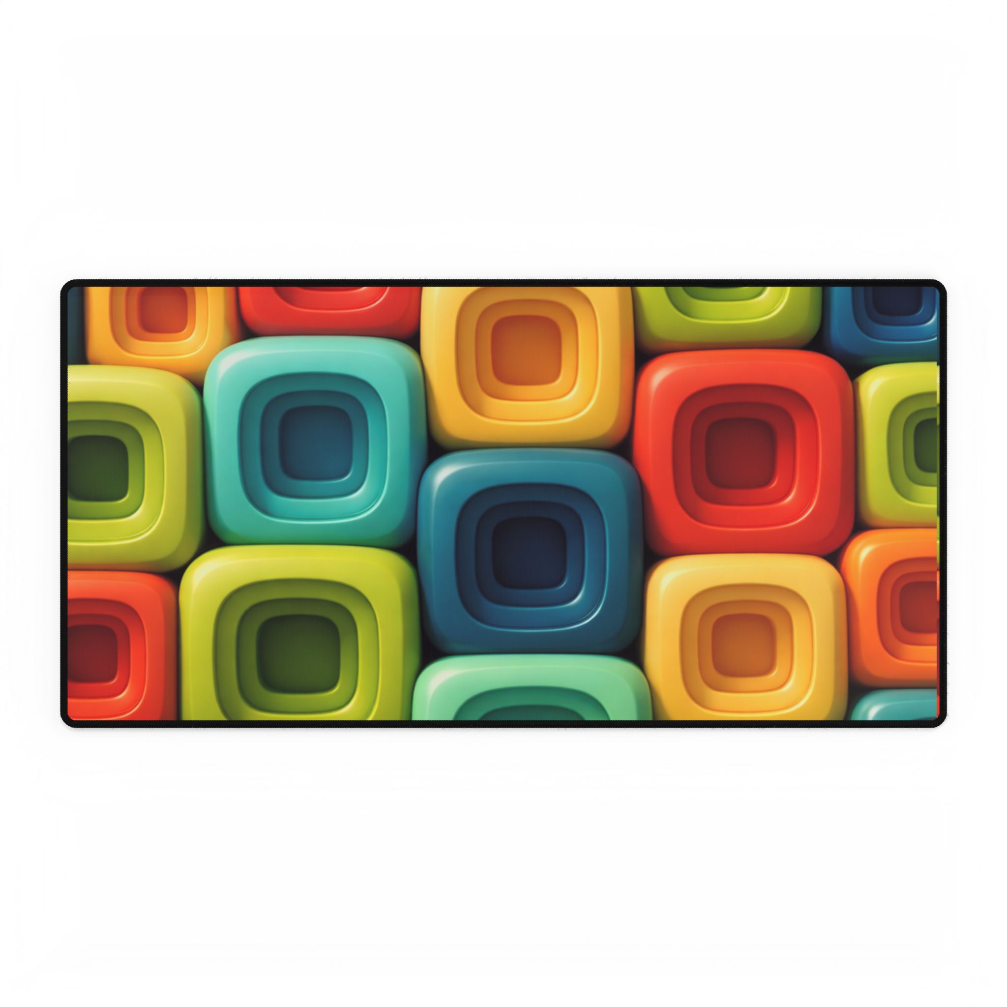 PICAPPO Desk Mat Pad Large Office Desk Mat Colorblock Pattern for Organized Workspaces