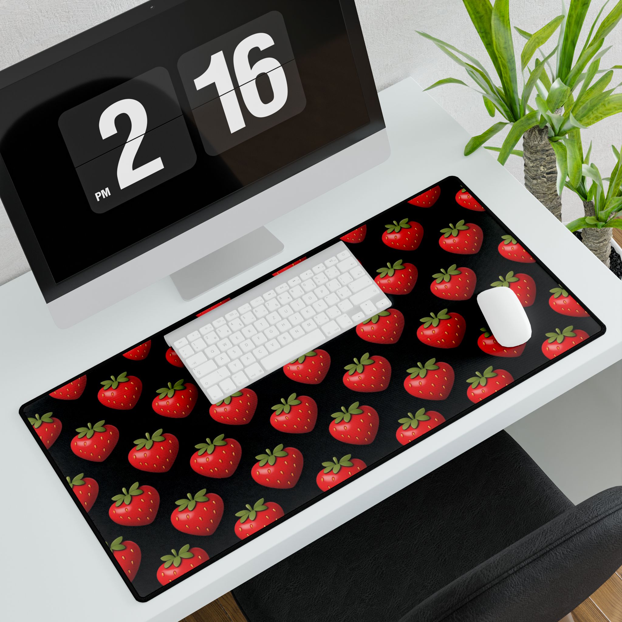 PICAPPO Desk Mat Pad Large Desk Mat Red Strawberry Motif for Office & Study Use, Reliable Everyday Desk Surface - Image 3