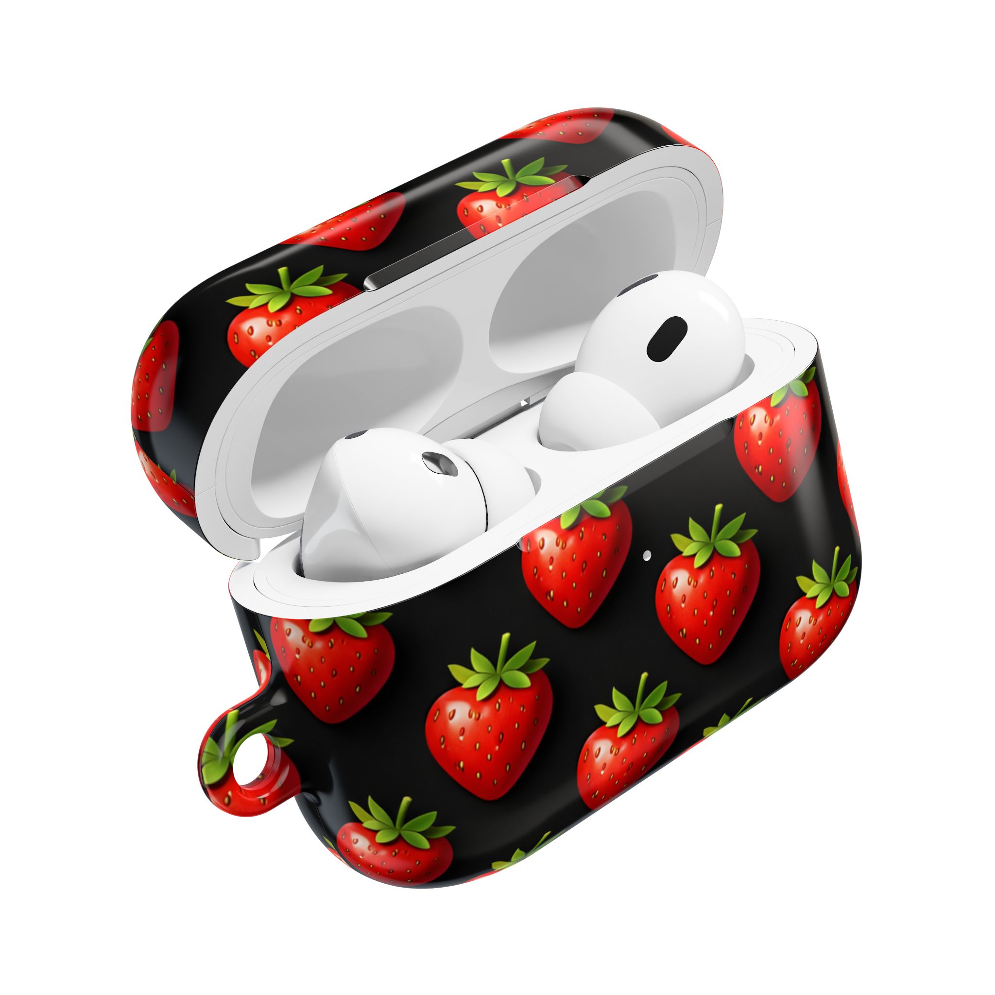 PICAPPO Lightweight Protective Shell — AirPods Pro Case in Red Strawberry Pattern - Image 8