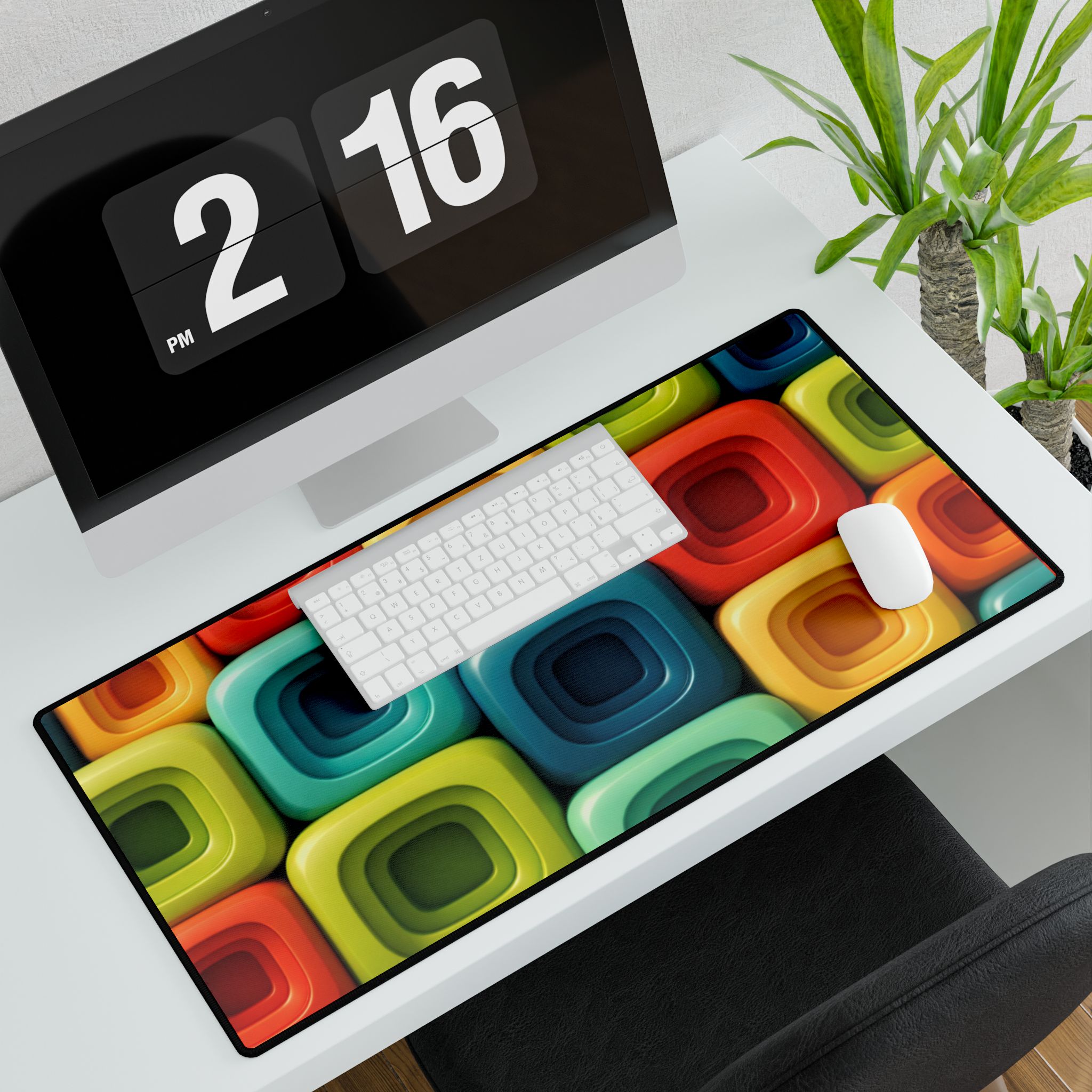 PICAPPO Desk Mat Pad Large Office Desk Mat Colorblock Pattern for Organized Workspaces - Image 3